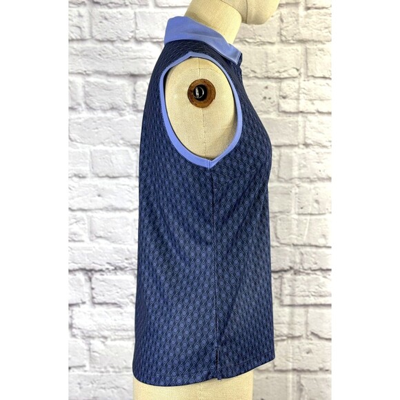 Lady Hogan Womens XS Sleeveless Golf Tennis Polo Shirt Tank Argyle Navy Blue NWT - Picture 5 of 9
